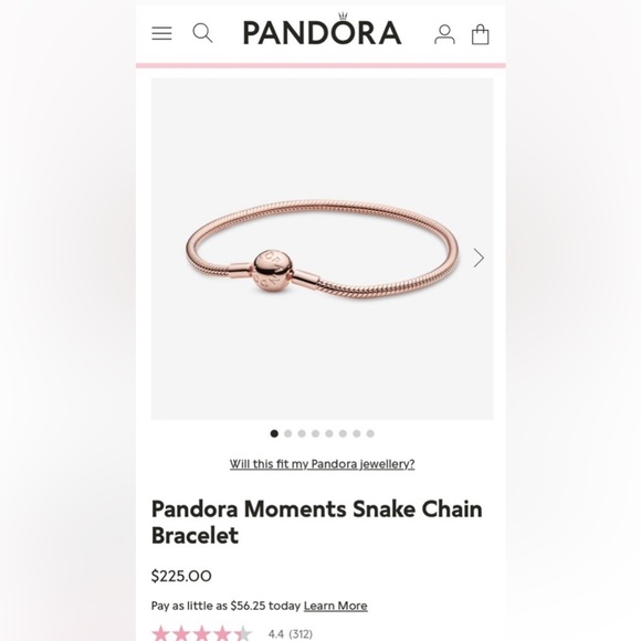 Pandora 14k Rose Gold-plated Moments Snake Bracelet w/ NEW Harry Potter Charm - Picture 12 of 14